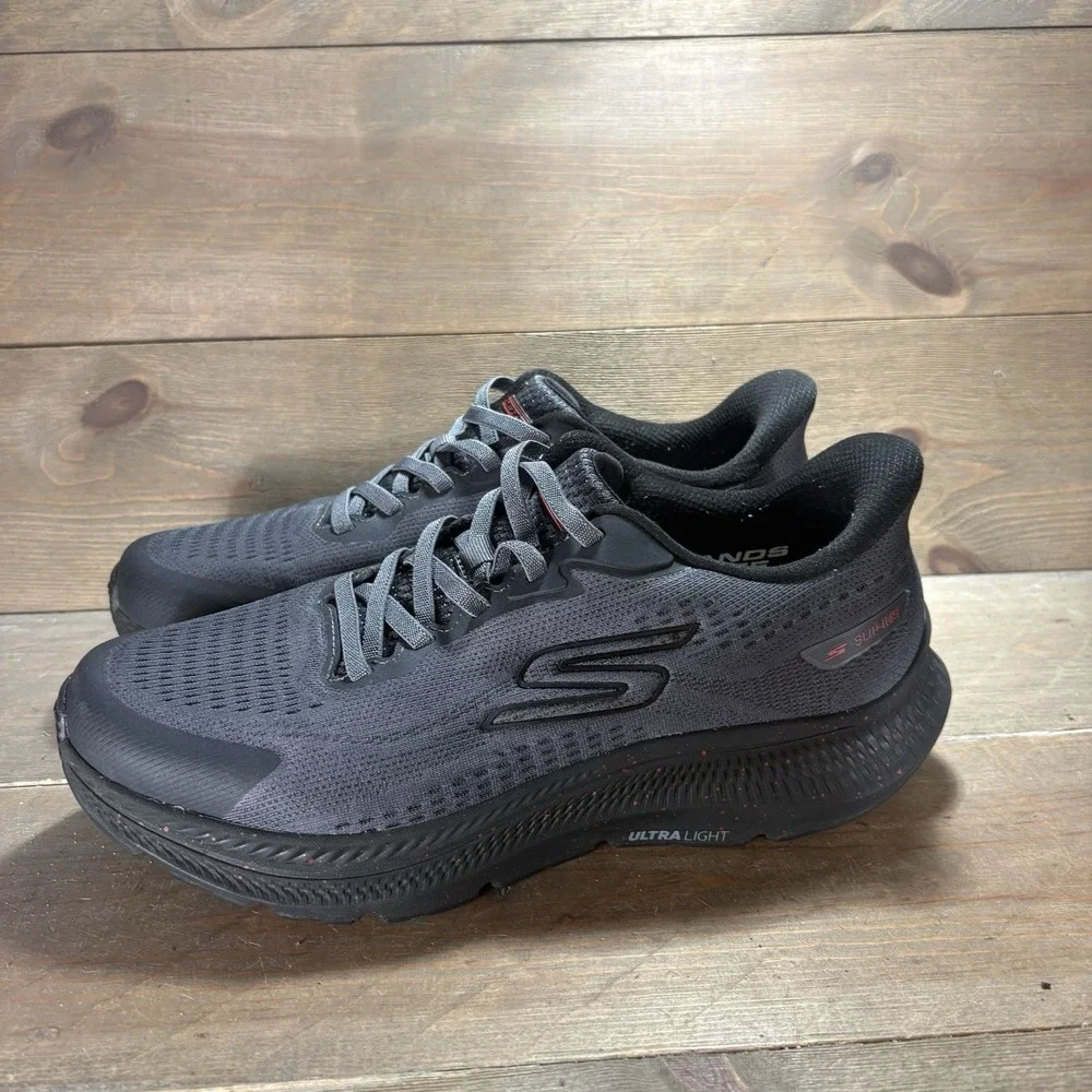 Skechers Slip ins Go Run Consistent 2.0 Mens 8.5 shoes Black Knit Wide Sneakers